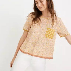 Madewell Button-Back Pocket Top in Jaipur Floral